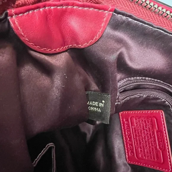 Coach red patent leather bright red tote purse OS - Picture 8 of 12